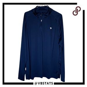 TBY Travels Together‎ With You Men's Quarter-Zip Long Sleeve Tee Blue Size 2XL